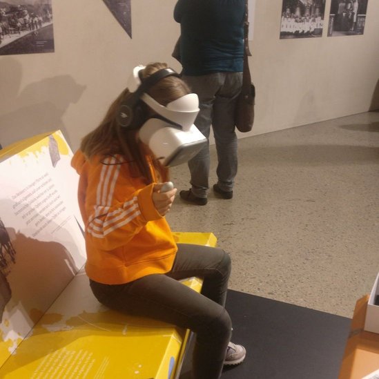 Child using VR at Warbells Exhibtion created by Ixxy